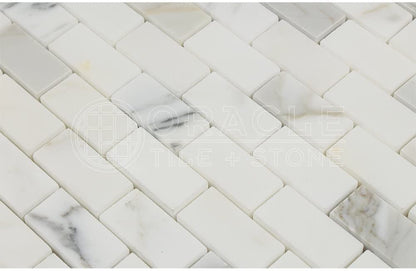 Calacatta Gold (Italian Calcutta) Marble 1 X 2 Brick Mosaic Tile, Polished - Tilefornia
