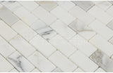 Calacatta Gold (Italian Calcutta) Marble 1 X 2 Brick Mosaic Tile, Honed - Tilefornia
