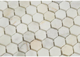 Calacatta Gold (Italian Calcutta) Marble 1 inch Hexagon Mosaic Tile, Honed - Tilefornia