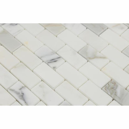 Tilefornia Calacatta Gold 1" X 2"  Mosaic Tile Polished / Honed - Tilefornia
