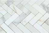 Tilefornia Calacatta Gold Herringbone 1"X3" Mosaic Tile Polished/Honed - Tilefornia