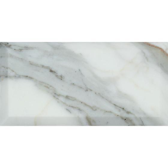 Tilefornia Calacatta Gold 3" X 6" Deep Beveled Field Subway Tile Polished/Honed - Tilefornia