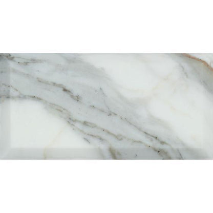 Tilefornia Calacatta Gold 3" X 6" Deep Beveled Field Subway Tile Polished/Honed - Tilefornia