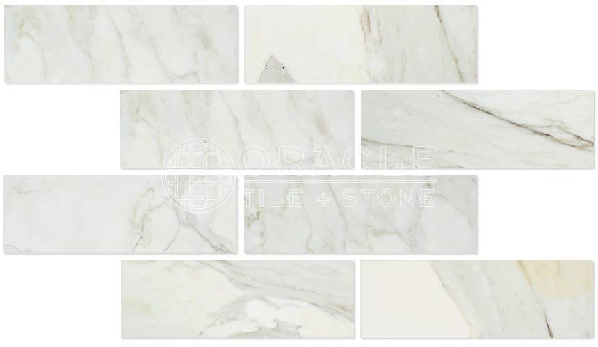 Tilefornia Calacatta Gold 4"X12" Field Subway Tile Polished & Honed - Tilefornia