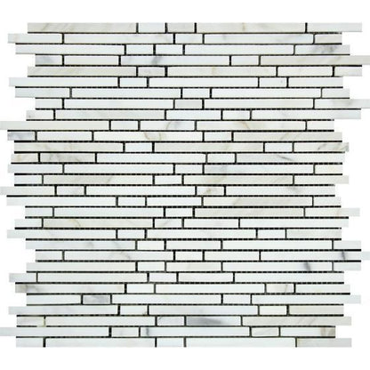 Tilefornia Calacatta Gold Random Sticks Bamboo Mosaic Tile - Tilefornia