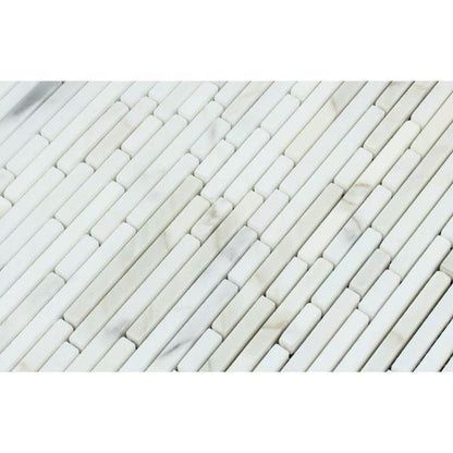 Tilefornia Calacatta Gold Random Sticks Bamboo Mosaic Tile - Tilefornia