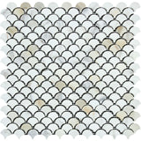 Tilefornia Calacatta Gold Fan (Rain Drop) Mosaic Tile - Tilefornia