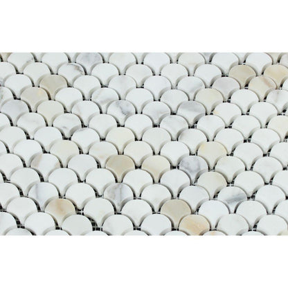 Tilefornia Calacatta Gold Fan (Rain Drop) Mosaic Tile - Tilefornia