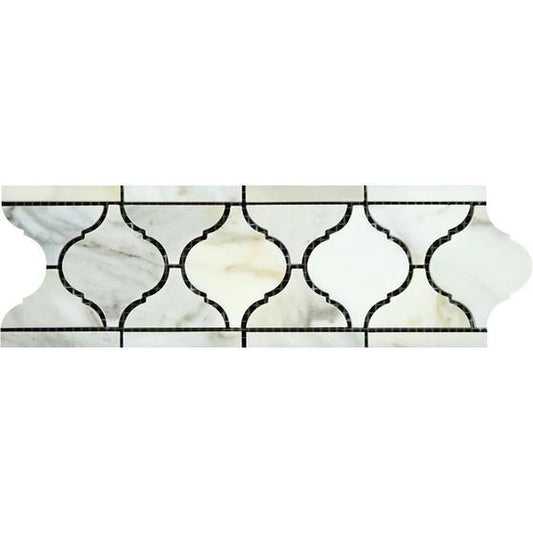 Tilefornia Calacatta Gold Marble 4"X12" Lantern Border - Tilefornia