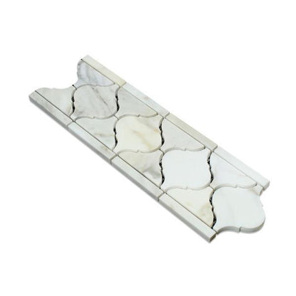 Tilefornia Calacatta Gold Marble 4"X12" Lantern Border - Tilefornia
