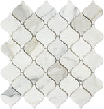 Calacatta Gold (Italian Calcutta) Marble Lantern Arabesque Mosaic Tile, Polished - Tilefornia