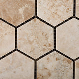 Cappuccino Marble 2 inch Hexagon Polished Mosaic Tile - Lot of 15 Sheets - Tilefornia