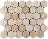 Cappuccino Marble Polished 2-inch Hexagon Mosaic Tile - Lot of 50 sq .ft. - Tilefornia