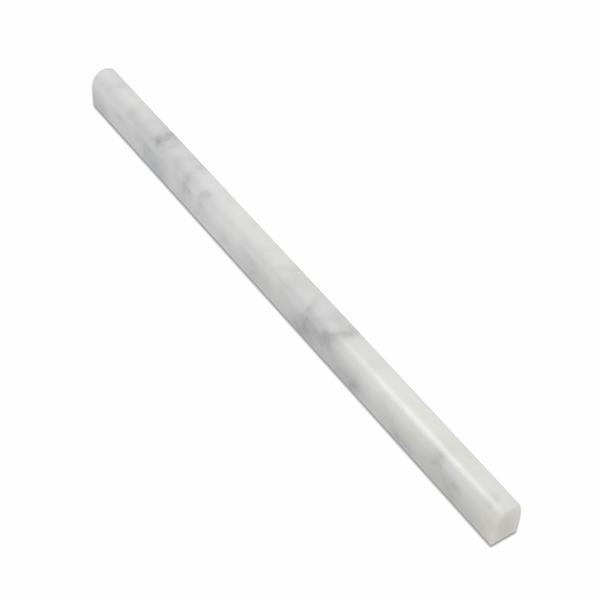 Tilefornia Italian Carrara White Marble 1/2"X12" Pencil Linear Polished/Honed - Tilefornia