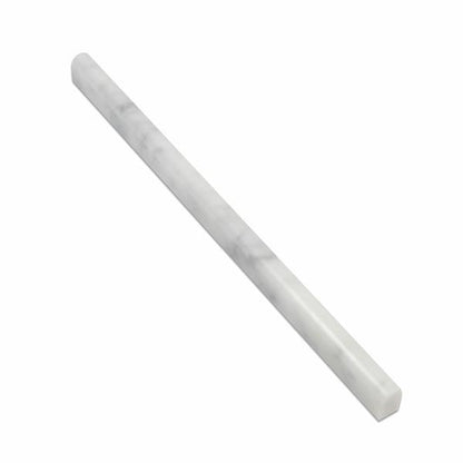 Tilefornia Italian Carrara White Marble 1/2"X12" Pencil Linear Polished/Honed - Tilefornia