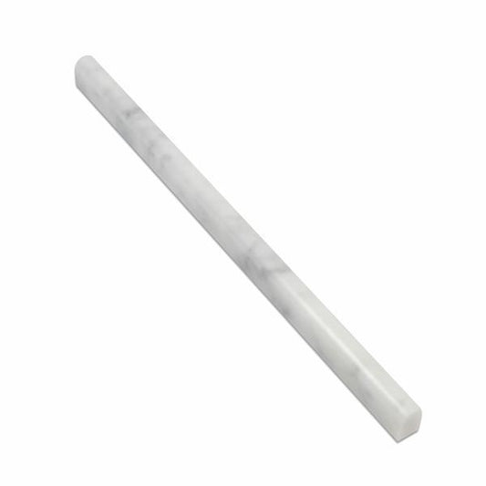 Tilefornia Italian Carrara White Marble 1/2"X12" Pencil Linear Polished/Honed - Tilefornia
