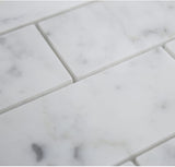 Carrara White (Bianco Carrera) 2"x4" Grand Brick Subway Mosaic Tile Polished - Marble from Italy - Tilefornia