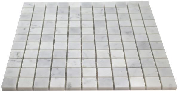 Tilefornia Italian Carrara White Marble 1" X 1" Mosaic Tile Polished/Honed - Tilefornia