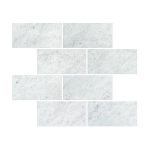 Tilefornia Italian Carrara White Marble 12"X24" Straight Edged Field Tile Polished/Honed - Tilefornia