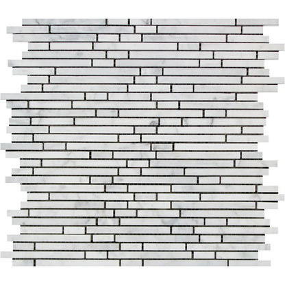 Tilefornia Italian Carrara White Bamboo Sticks Strips Polished/Honed - Tilefornia
