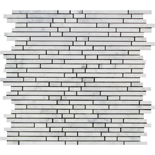 Tilefornia Italian Carrara White Bamboo Sticks Strips Polished/Honed - Tilefornia