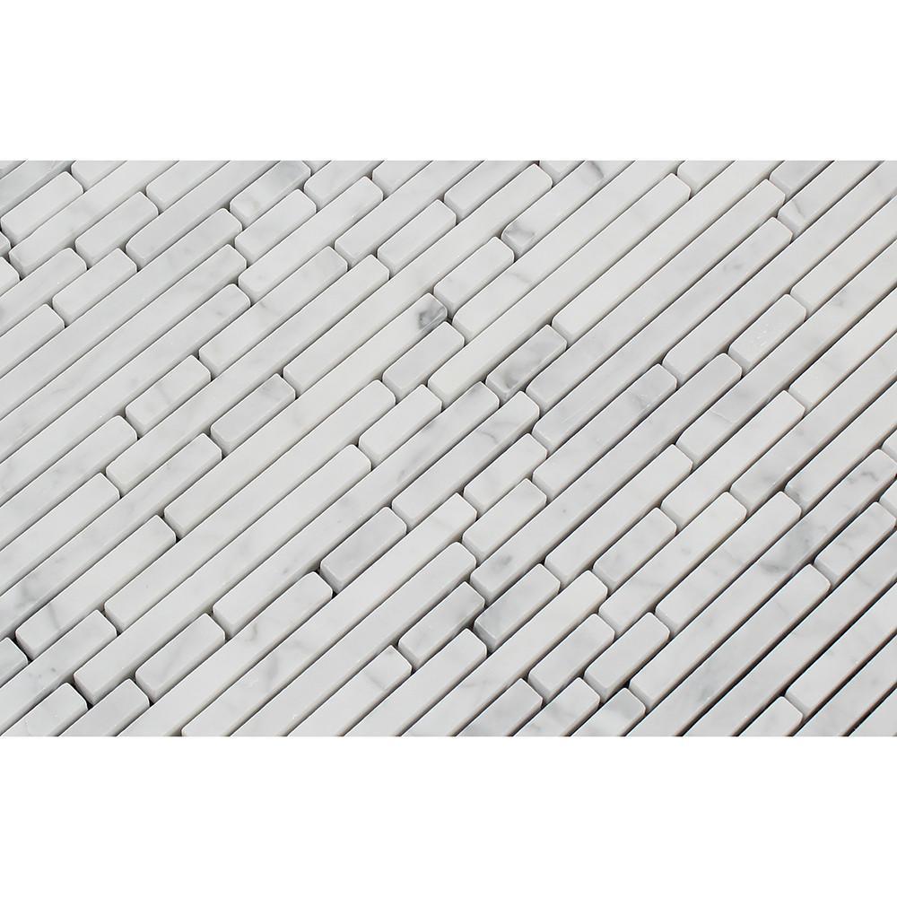 Tilefornia Italian Carrara White Bamboo Sticks Strips Polished/Honed - Tilefornia