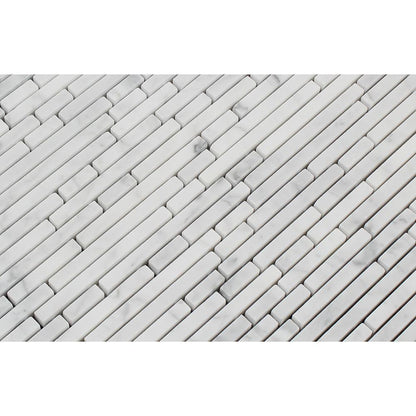 Tilefornia Italian Carrara White Bamboo Sticks Strips Polished/Honed - Tilefornia