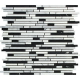 Tilefornia Thassos White & Carrara White & Black Marble Bamboo Sticks Strips - Tilefornia