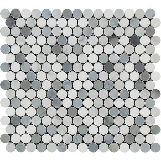 Tilefornia Italian Carrara White & Greek Thassos White & Blue/Gray Marble - Tilefornia