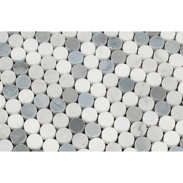 Tilefornia Italian Carrara White & Greek Thassos White & Blue/Gray Marble - Tilefornia