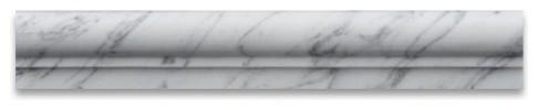 Tilefornia Italian Carrara White Marble 2" X 12" OG-1 (Single-step Chair Rail Trim) Molding  Polished/Honed - Tilefornia
