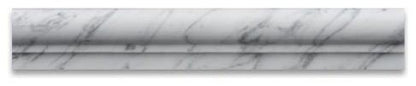 Tilefornia Italian Carrara White Marble 2" X 12" OG-1 (Single-step Chair Rail Trim) Molding  Polished/Honed - Tilefornia