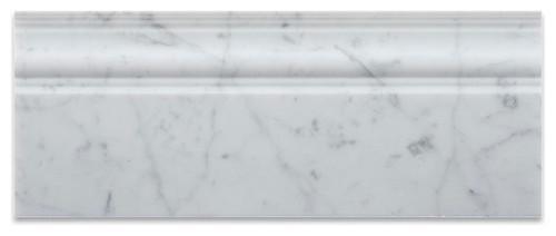 Tilefornia Italian Carrara White Marble 4 3/4" X 12" Baseboard Trim Molding Polished/Honed - Tilefornia