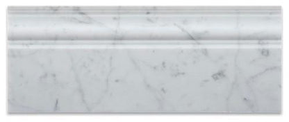 Tilefornia Italian Carrara White Marble 4 3/4" X 12" Baseboard Trim Molding Polished/Honed - Tilefornia