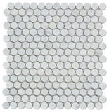 Tilefornia Italian Carrara White Penny Round Mosaic Tile Polished /Honed - Tilefornia