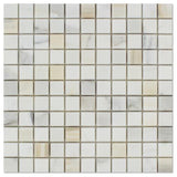 Tilefornia Calacatta Gold 1"X1" Marble Mosaic Tile - Tilefornia