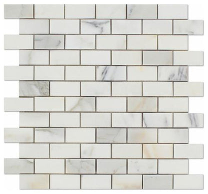 Tilefornia Calacatta Gold 1" X 2"  Mosaic Tile Polished / Honed - Tilefornia