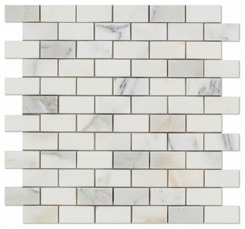 Tilefornia Calacatta Gold 1" X 2"  Mosaic Tile Polished / Honed - Tilefornia