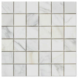 Tilefornia Calacatta Gold 2" X 2" Marble Mosaic Tile Polished / Honed - Tilefornia