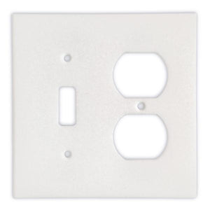 Tilefornia Thassos White Marble Toggle Duplex Switch Plate - Tilefornia