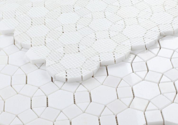 Tilefornia Granada Geometry Thassos White Marble - Tilefornia