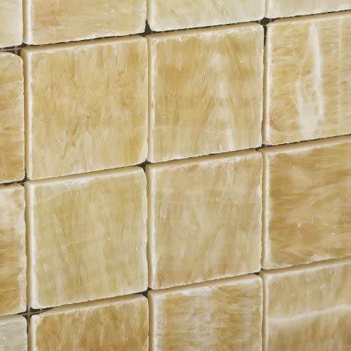 Yellow Onyx Polished Mosiac 2x2 Sheets for Backsplash, Shower Walls, Bathroom Floors - Tilefornia
