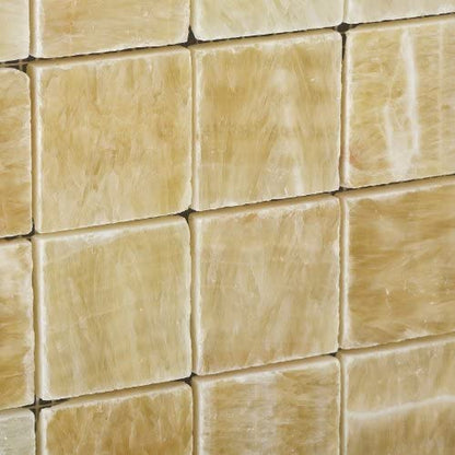 Yellow Onyx Polished Mosiac 2x2 Sheets for Backsplash, Shower Walls, Bathroom Floors - Tilefornia