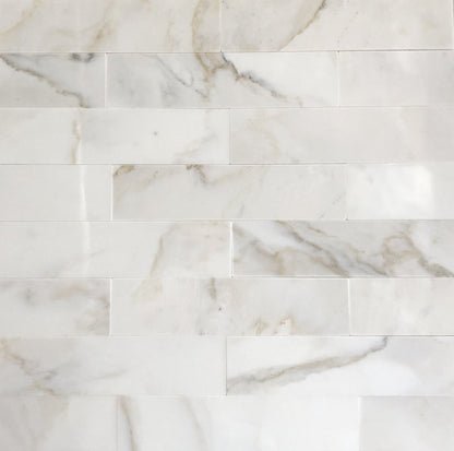 Tilefornia Calacatta Gold 2" X 8" Subway Tile Polished & Honed - Tilefornia