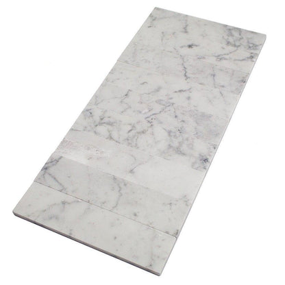 Tilefornia Italian Carrara White 2" X 12" Straight Edged Field Tile Polished / Honed - Tilefornia