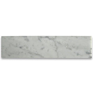 Tilefornia Italian Carrara White 2" X 12" Straight Edged Field Tile Polished / Honed - Tilefornia