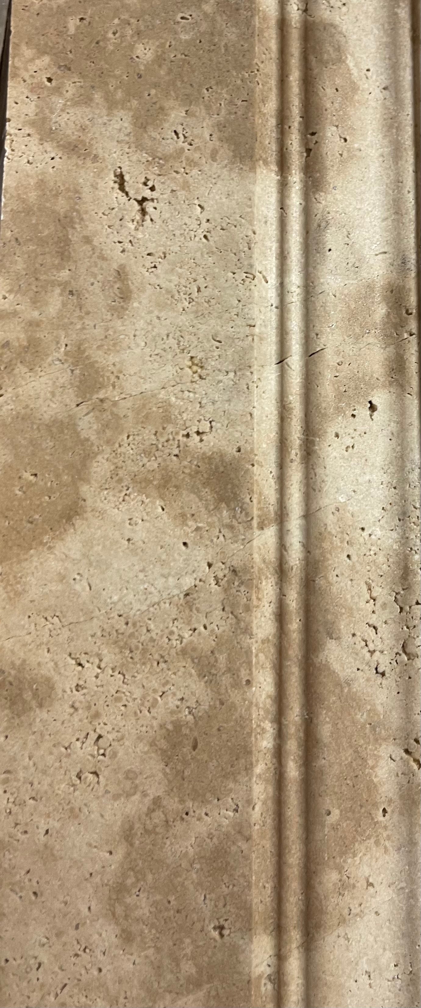 Walnut Travertine Honed 5 X 12 Baseboard Trim Molding - Tilefornia