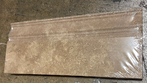 Walnut Travertine Honed 5 X 12 Baseboard Trim Molding - Tilefornia