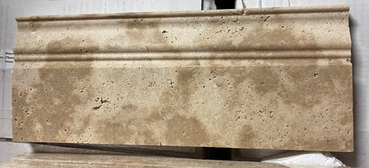 Walnut Travertine Honed 5 X 12 Baseboard Trim Molding - Tilefornia