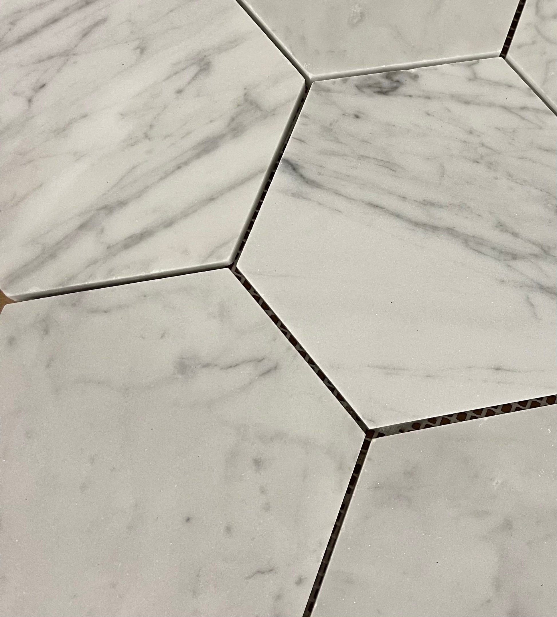 Tilefornia Italian Carrara White Marble 5" Hexagon Mosaic Tile Polished/Honed - Tilefornia